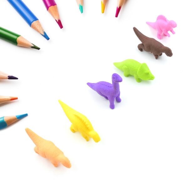 Dinosaur Shaped Erasers Animal Erasers for Kids, Dinosaur Erasers Puzzle 3D Eraser, Mini Eraser Dinosaur Toys, Desk Pets for Students Classroom Prizes Class Rewards Party Favors (6 Pcs Set ) - Image 3