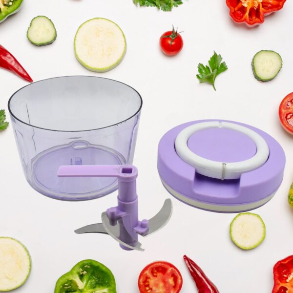 Miracle Ring Chopper, Quick Handy Chopper, Vegetable and Fruit Chopper With Lid | Chop in 10 Seconds | Mini Portable Food Processor for Kitchen with 3 Blades for Effortless Chopping of Onion, Veggies - Image 5
