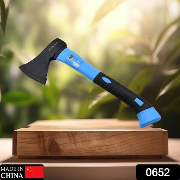 Gardening Tools 787Gm Hatchet Axe Fiberglass Body Rubberized Handle Wood Cutting Axe, Camping Axe, Safety Axe - Image 2