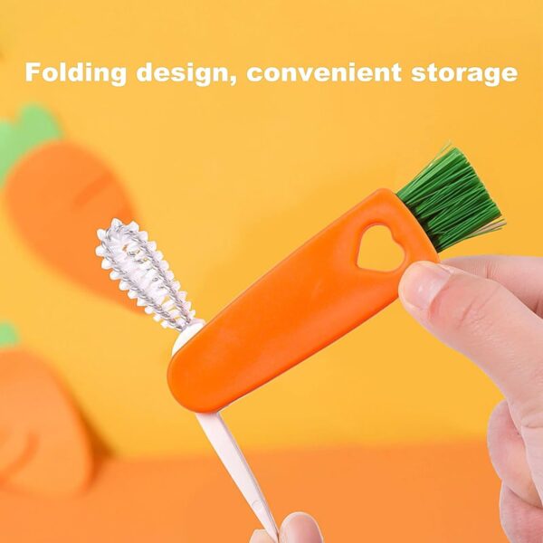 3 in 1 Multifunctional Cleaning Brush Mini Glass Cover Cleaning Brush Bottle Cleaning Brush Set Cup Cleaner Brush Bottle Cap Detail Brush for Bottle Cup Cover Lid Home Kitchen Washing Tool (1 Pc) - Image 6