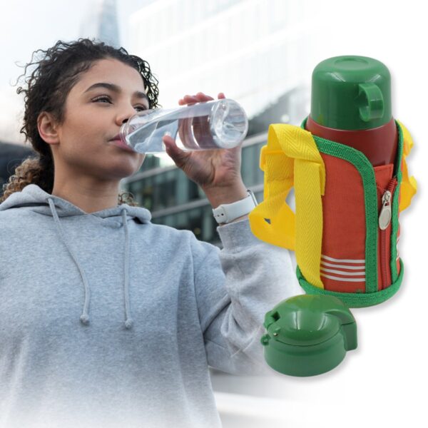 Premium Stainless Steel Insulated Sipper Bottle Print Water FlaskCartoon Vacuum Hot Cold For Kids / Travelling Water Bottle for Kids with Pop up Straw,  Double Wall Thermos with Straw & Bottle Zippe Cover For office/Gym/School (550 ML) - Image 6