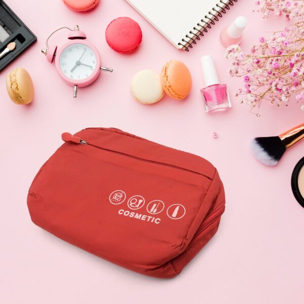 Travel Wash Bag Multi-Functional Waterproof Cosmetic Storage Bag Handheld Foldable Hook Cosmetic Bag with Zipper Closure Handbag Portable Classification Bags(1 Pc Mix Design) - Image 10