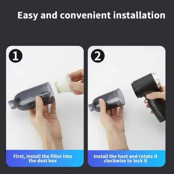3 in 1 Car Mini Vacuum Cleaner with Blower Wireless Portable Rechargeable Handheld High Power Suction Vacuum Cleaning Machine for Home Car Computer Keyboard Cordless Air Blowing Dusting - Image 6