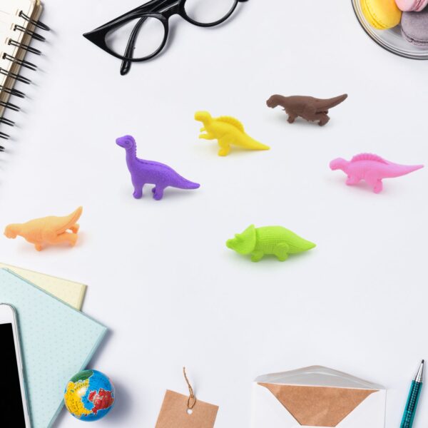 Dinosaur Shaped Erasers Animal Erasers for Kids, Dinosaur Erasers Puzzle 3D Eraser, Mini Eraser Dinosaur Toys, Desk Pets for Students Classroom Prizes Class Rewards Party Favors (6 Pcs Set ) - Image 5