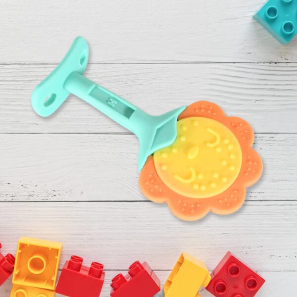 Baby Silicone Teether, Fruit Teether for Toddlers,100% Food Grade Silicone Teether, Non-Toxic & Latex Free Suitable for Kids Above 3 Months Sunflower, Moon Shape(1 Pc) - Image 5