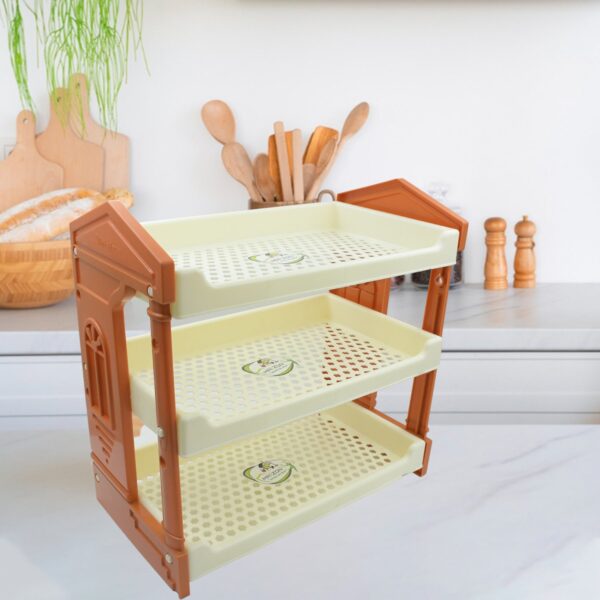 Plastic 3in1 Multipurpose Organizer Storage Rack / Shelf for Kitchen / Bathroom / Room - Image 5