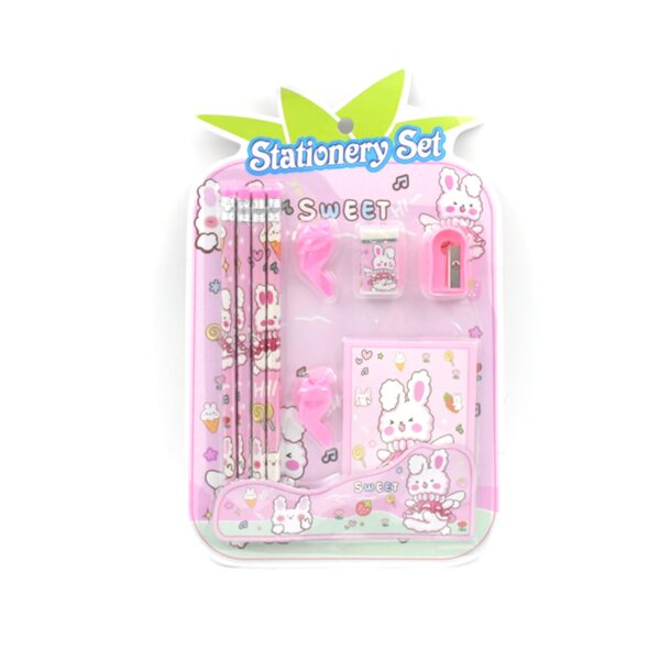 Kids' Stationery Kit: Wooden Pencils, Sharpener, Eraser, Diary (9 Pc Set) - Image 4