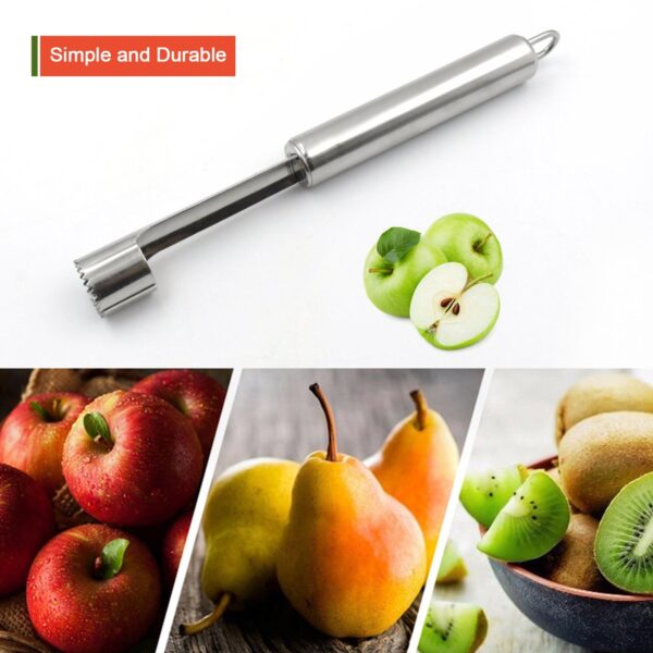 Fruit Core Stainless Steel Set, Core Remover for Apple and Pear, Kitchen Prep Tool Fruit Core Remover Tool with Soft Handle, Apple Corer Stainless Steel, Kitchen Gadget Dishwasher Safe - Image 3