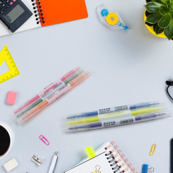 Dual-Headed Highlighter 6 Colors Double head Highlighter Pen, Perfect for Bible Study, Classroom and office for Children and Students (6 Pc Set) - Image 3