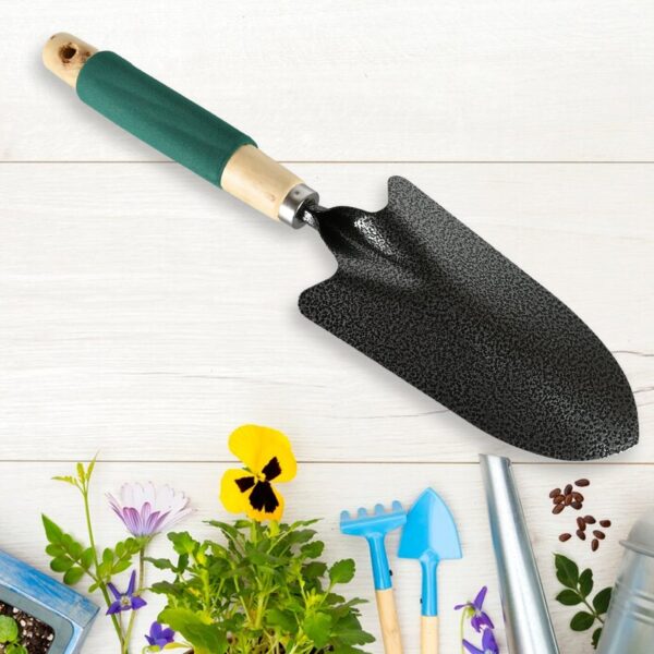 Gardening Tools - Hand Cultivator, Trowel, Heavy Duty with Ergonomic Wooden Handle for Transplanting and Digging (3 Pcs Set) - Image 5