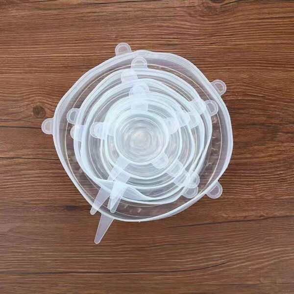 Silicone Stretch Lids, Food Cover For Freezer Microwave Oven Safe Fresh-Keeping Flexible Covers for Utensils, Dishes, Plates Jars, Cans, Mugs, Bowl Covers Food Safety Seal Lids (6 Pcs Set /95 Gm ) - Image 4