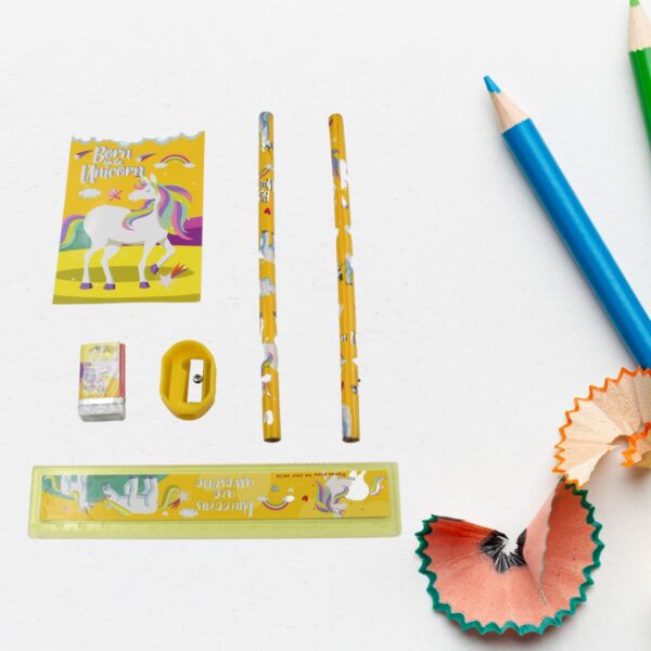 6 PC SET STATIONARY SET INCLUDING PENCIL RULER RUBBER PENCIL SHARPENER  SCHOOL, OFFICE PRODUCT GIFT - Image 3