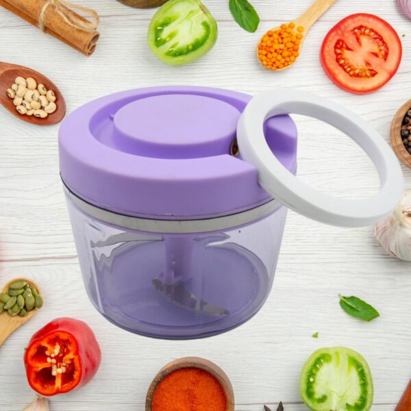 Miracle Ring Chopper, Quick Handy Chopper, Vegetable and Fruit Chopper With Lid | Chop in 10 Seconds | Mini Portable Food Processor for Kitchen with 3 Blades for Effortless Chopping of Onion, Veggies - Image 6