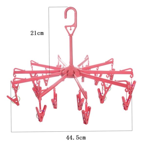 Plastic Foldable Underwear Hanging Dryer Clothes Clips Hanger Drying Rack, Clothes Hangers with 16 Clips, Clip Hanger Drip Hanger for Drying Underwear, Baby Clothes, Socks, Bras, Towel, Cloth Diapers, Gloves - Image 5