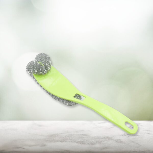 Wire Kitchen Washing Brush, Plastic Small Brush, Cleaning Brush, Bend Handle Pot Washing Brush (2 Pc) - Image 5