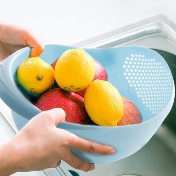 Plastic Rice Bowl / Food Strainer Thick Drain Basket for Rice, Vegetable & Fruit, Strainer Colander, Fruit Basket, Pasta Strainer, Washing Bowl (1 pc ) - Image 7