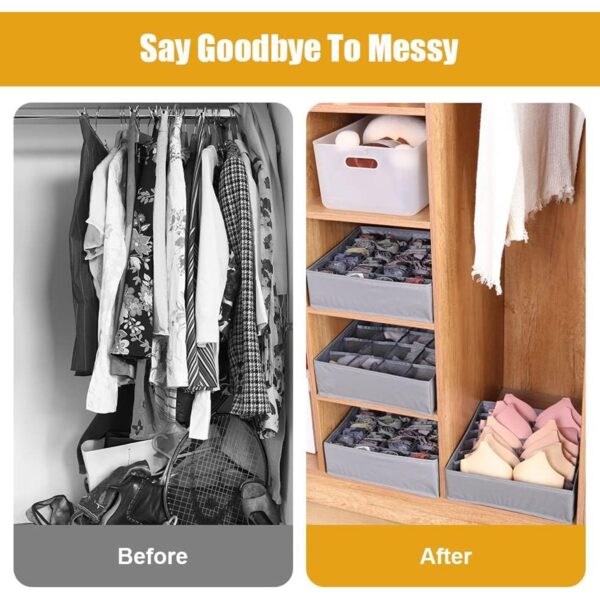 Folding Removable Tie Necktie Sock,Handkerchiefs, Ties, Belts and Underwear Storage Boxes, Easy Assemble Lightweight Folding for Home Daily Use (1 Pc Mix Design) - Image 7