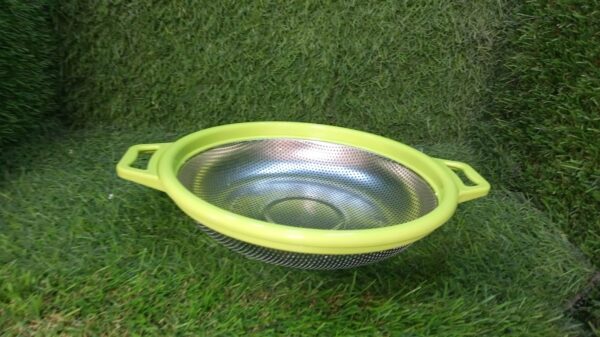 Stainless Steel Colander with Handle, Large Metal Green Strainer for Pasta, Spaghetti, Berry, Veggies, Fruits,  Kitchen Food Colander, Dishwasher Safe - Image 9