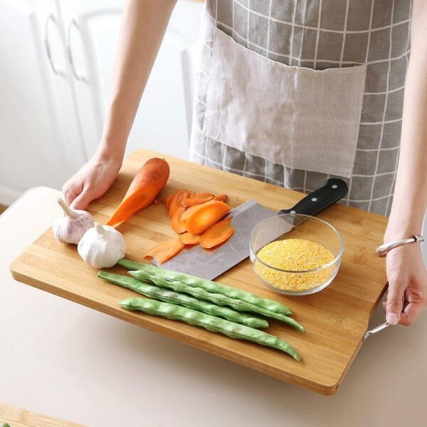 Wooden Chopping Board Big Size Kitchen Chopping Board Household Cutting Board Knife Board Vegetable Cutting and Fruit Multi-purpose Steel Vs Wooden Sticky Board Cutting board For Kitchen Use - Image 5