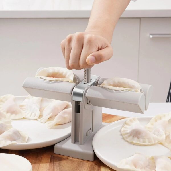 DUMPLING MAKER MOLD,DOUBLE HEAD DUMPLING MOLD WRAP TWO AT A ONE TIME,HOUSEHOLD DUMPLING MAKER MOULD,EASY-TOOL FOR MAKING DUMPLINGS,DUMPLING PRESS MOLD KITCHEN ACCESSORIES (Brown Box) - Image 4