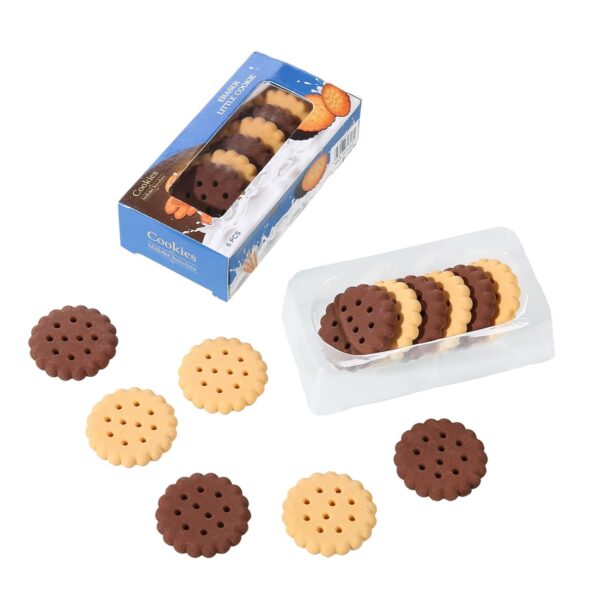 Pack of 6 Erasers Erasers Stationery School Rubber Schools Sketches Office Sign Kid Party Favour Gift Toy Gift Creative Christmas Birthday Gift in Shape Biscuits (6 Pcs Set) - Image 4