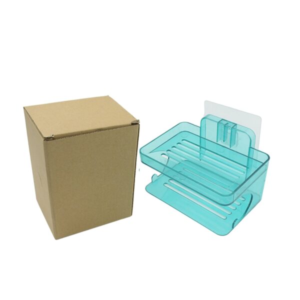 Wall Mounted 2 Layer Soap Holder with Hook Self Adhesive Double Layer Plastic Soap Dish with Hook for Bathroom Kitchen Sink and Wash Basin (2 Layer 1 Pc) - Image 4