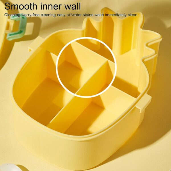 Kids Lunch Box Cute Pineapple Shaped Bento Box with Fork Spoon Snack Container Microwave Portable Office Lunch Box (1 Pc / With Spoon, Fork & Color Box) - Image 7