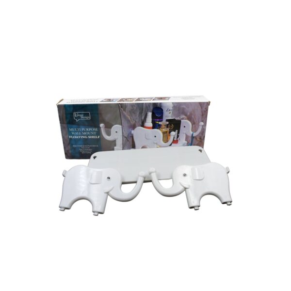 MULTIFUNCTIONAL  ELEPHANT SHAPED STORAGE SHELF, NO PUNCHING WALL MOUNTED MINI STORAGE RACK, CREATIVE CUTE ELEPHANT SHELF ORGANIZER FOR KITCHEN BATHROOM BEDROOM STUDY - Image 4