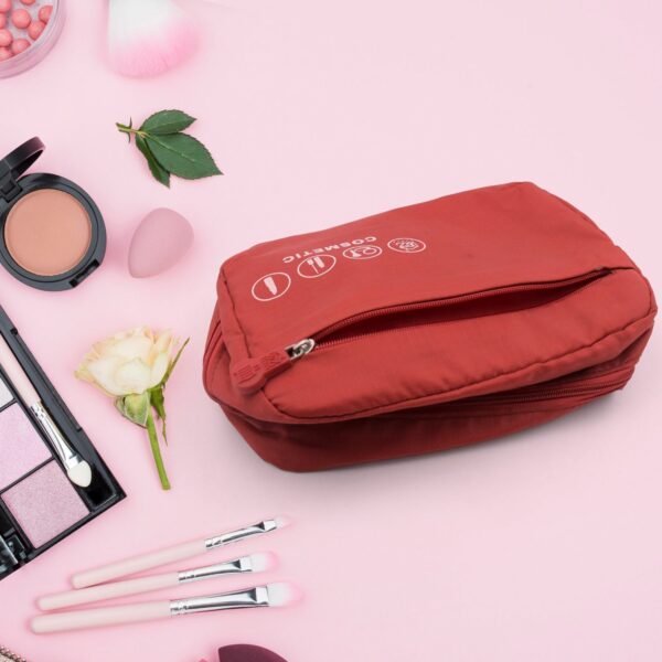 Travel Wash Bag Multi-Functional Waterproof Cosmetic Storage Bag Handheld Foldable Hook Cosmetic Bag with Zipper Closure Handbag Portable Classification Bags(1 Pc Mix Design) - Image 12