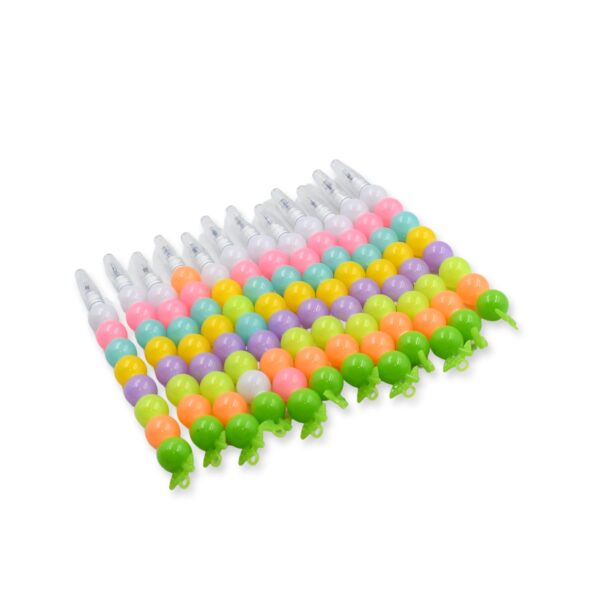 Stylish Pearls Pen Plastic Moti Non-Sharpening Design Pen Multicolor Pearls Moti Gel Pen, Fancy Designer Attractive Gel Pen for Kids Pack of (12 Pc Set ) - Image 4
