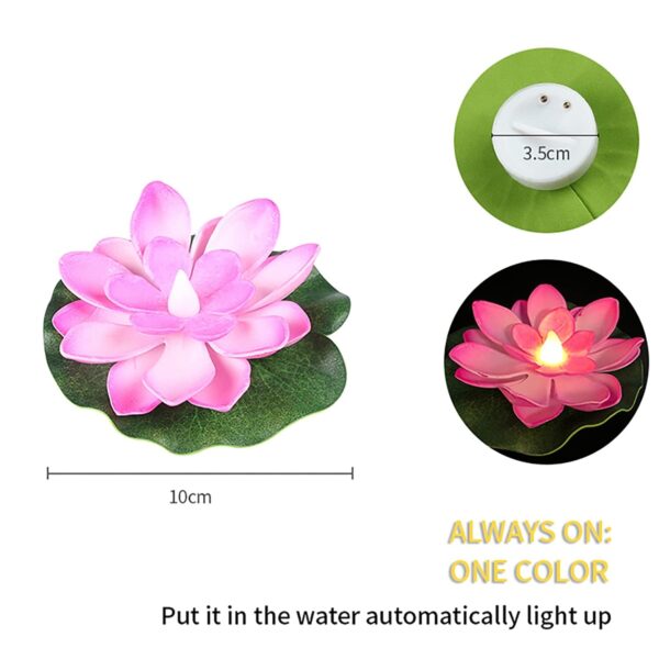 Smokeless LED Lotus Candles (2 Pc): Indoor/Outdoor Décor - Image 6