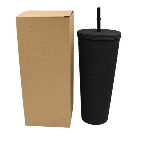 Reusable Studded Tumbler with Straw & Leak Proof Lid (1 Pc, Mix Colors) - Image 4