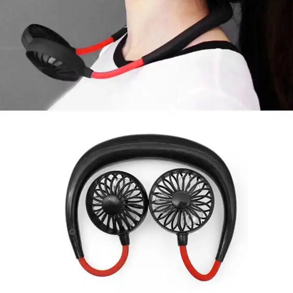 Hand Free Personal Fan - Portable USB Battery Rechargeable Mini Fan - Headphone Design Wearable Neckband Fan Necklance Fan Cooler Fan for Home, Sport, Camping, Beach, Travel, Office - Image 4