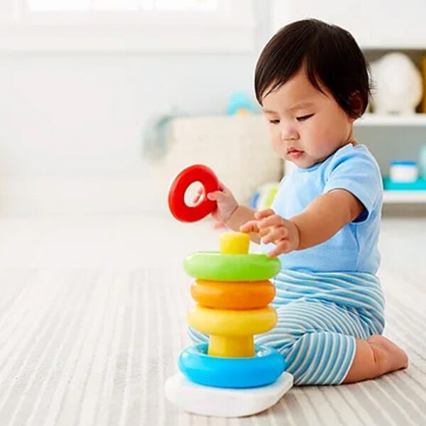 Plastic Baby Kids Teddy Stacking Ring Jumbo Stack Up Educational Toy 5pc - Image 6