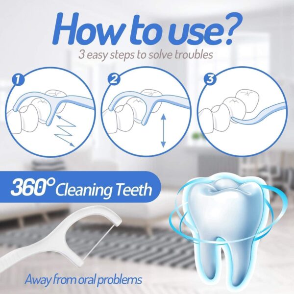 2 In 1 Tooth Picks Flosses, Portable Toothpicks, Resealable Oral Care Dental Flosser, Easy Storage Dental Pick for Fresh Breath and Healthy (300 Pcs Set) - Image 4