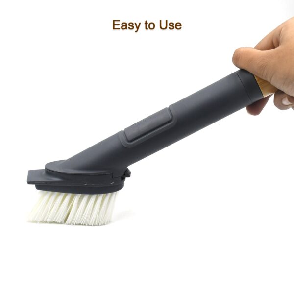 Cleaning Brushes Set, Scrub Brush Bathroom Brush, Long Handle Liquid Dispenser Pot Washing Brush - Image 7