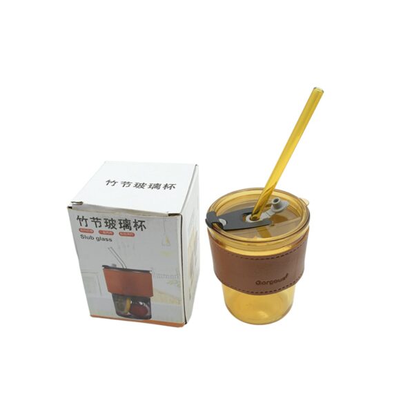 Glass Coffee Mug with Straw & Lid: Perfect for Home & Travel - Image 4