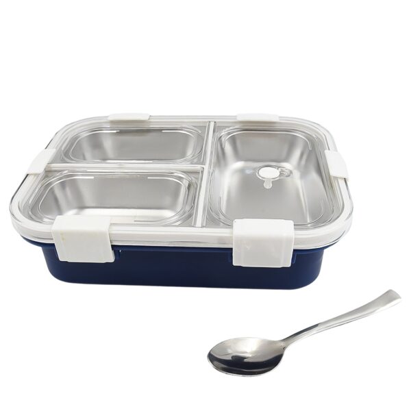 3 Compartment Transparent Stainless Steel Lunch Box for Kids, Tiffin Box, Lunch Box, Lunch Box for Kids, Insulated Lunch Box, Lunch Box for Office Women and Men, Stainless Steel Tiffin Box for Boys, Girls, School Office (Multi Color) - Image 5