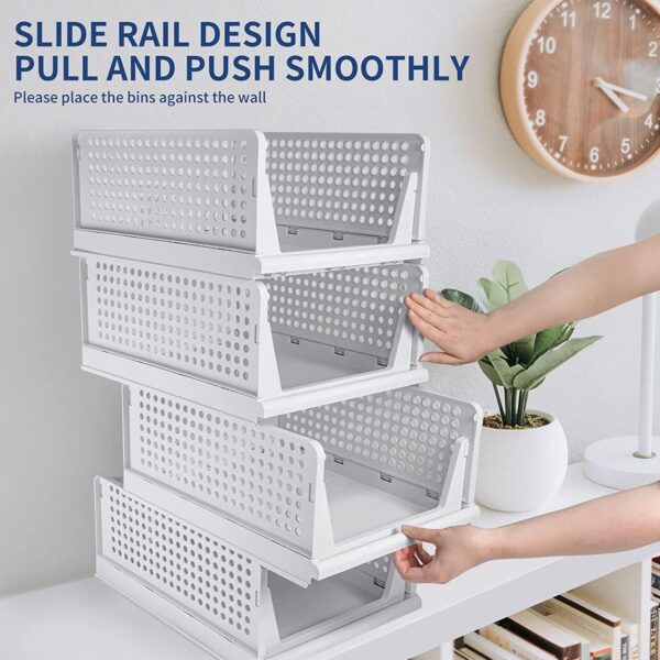 Clothes Organizer 4 layer Drawer for Wardrobe Cupboard Organizer for Clothes Foldable and Stackable Closet Organizer Drawer Organizer for Clothes Multi Purpose Plastic Drawer - Image 5