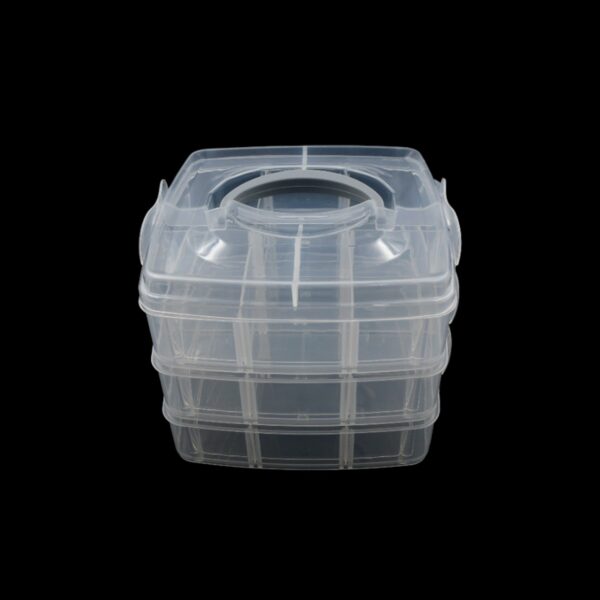 Versatile 18-Grid 3-Layer Transparent Plastic Organizer Box with Adjustable Dividers for Jewelry & Fishing Hooks - Image 6