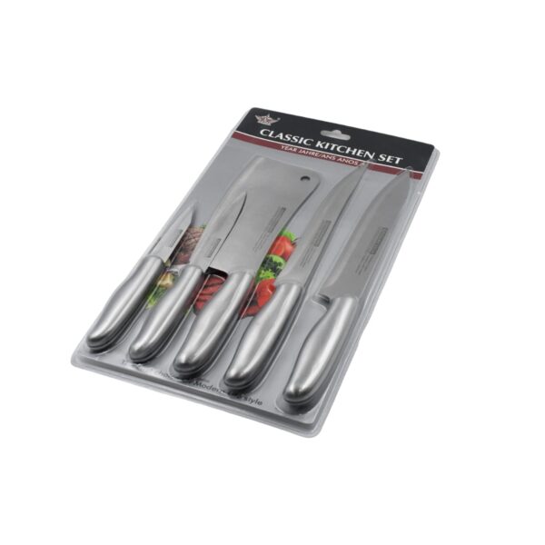 Big Size Professional Sharp Durable Quality Pack of 5 Kitchen Knives Set Basic Kitchen Tools-Stainless Steel Kitchen Gadgets (5 Pc Set) - Image 4
