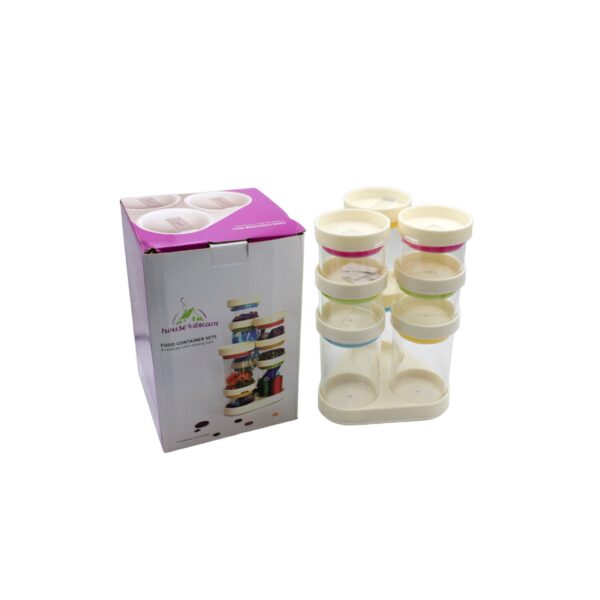 Multipurpose Plastic Transparent Storage Containers Masala Box Dabba Spice, Plastic Masala Spices Container Set Capacity With Airtight Lid Kitchen Pantry Organizer For Salt Mukhwas Box With Tray (8 Pc Set) - Image 4