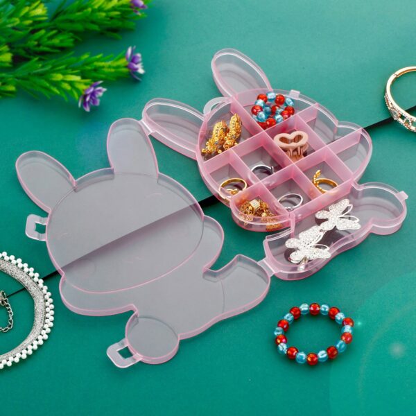 Transparent Cartoon Bear Clear Plastic Storage Box Jewelry Organizer Holder Cabinets For Small objects (1 Pc Mix Color) - Image 5