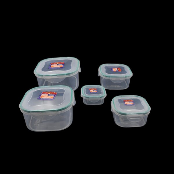 Kitchen Containers Set, Fridge Storage Boxes, Plastic Containers for Kitchen Organizer, Kitchen Accessories Items for Storage Organizer, Snap-Seal (lunch box/storage organizer) (5 Ps Set) - Image 6