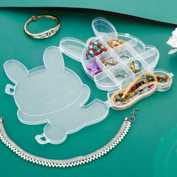 Transparent Cartoon Bear Clear Plastic Storage Box Jewelry Organizer Holder Cabinets For Small objects (1 Pc Mix Color) - Image 6