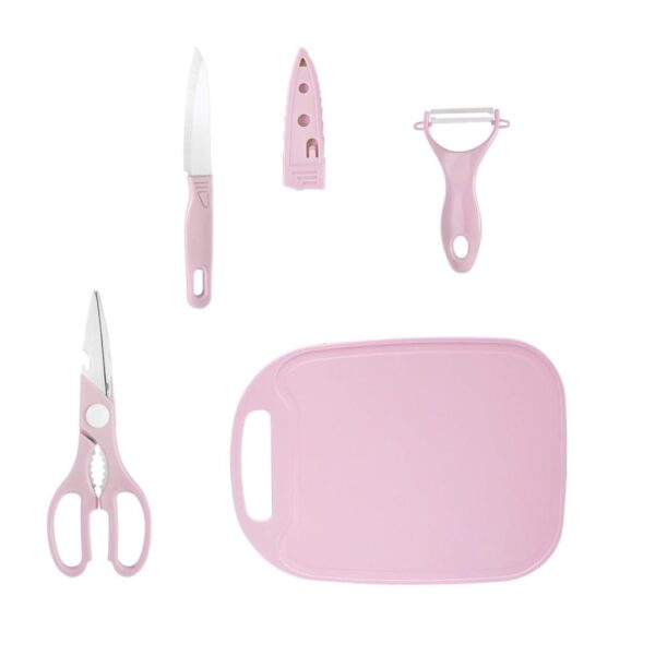 Mini Travel Cutting Board Set, 4 Pcs Portable Mini Camping Plastic Cutting Board & Knife, Fruits & Vegetable Peeler Scissors, Kitchen Knives Set, for travel, picnic, camping, outdoor, park (4 Pc Set) - Image 4