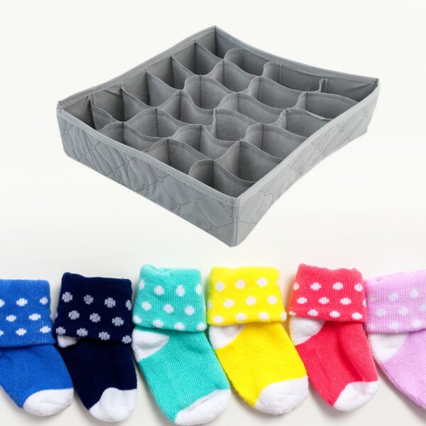 Folding Removable Tie Necktie Sock,Handkerchiefs, Ties, Belts and Underwear Storage Boxes, Easy Assemble Lightweight Folding for Home Daily Use (1 Pc Mix Design) - Image 3