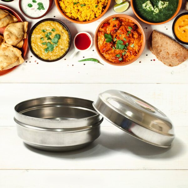 Multi-Purpose Stainless Steel Round Shape Tiffin Box - Small Gift For Baby Girl And Baby Boy For Office, School / Tuition / Picnic (big) - Image 3
