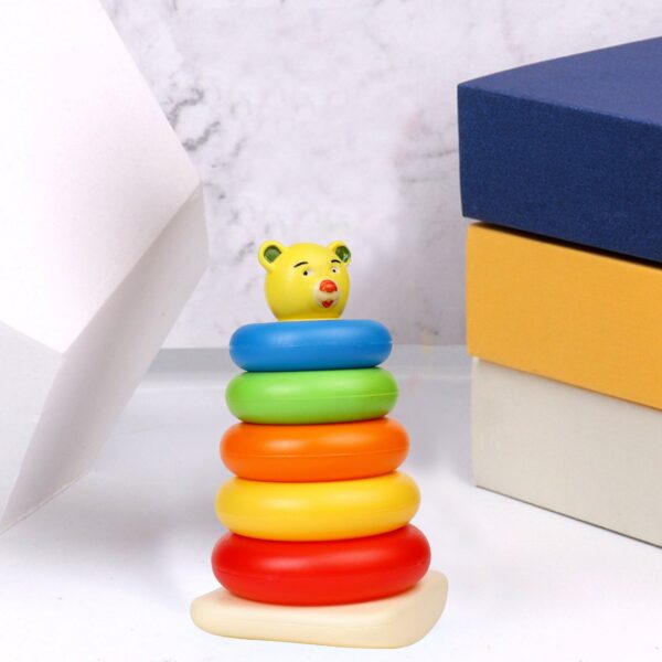 Plastic Baby Kids Teddy Stacking Ring Jumbo Stack Up Educational Toy 5pc - Image 7