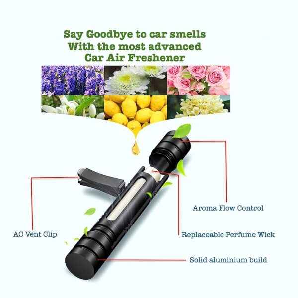 Car Air Perfume For AC Vent - New Long Lasting And Sweet Fragrances with Rotating Flow Control - Magnetic, Ocean, Lavender, Cologne, Lemon - Interior Accessories For Car - Image 5